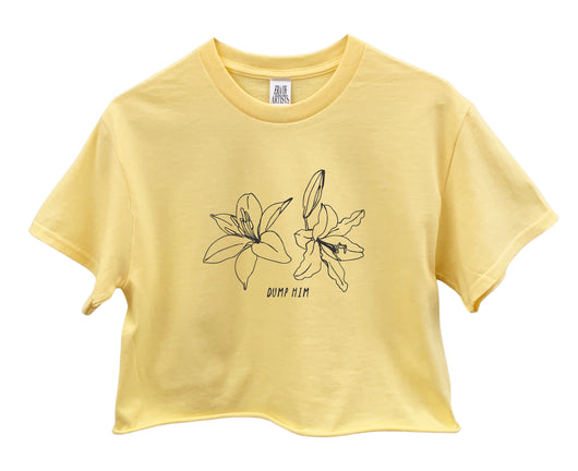 Dump Him Lilies Graphic Pastel Unisex Cropped Tee - Color Options Available