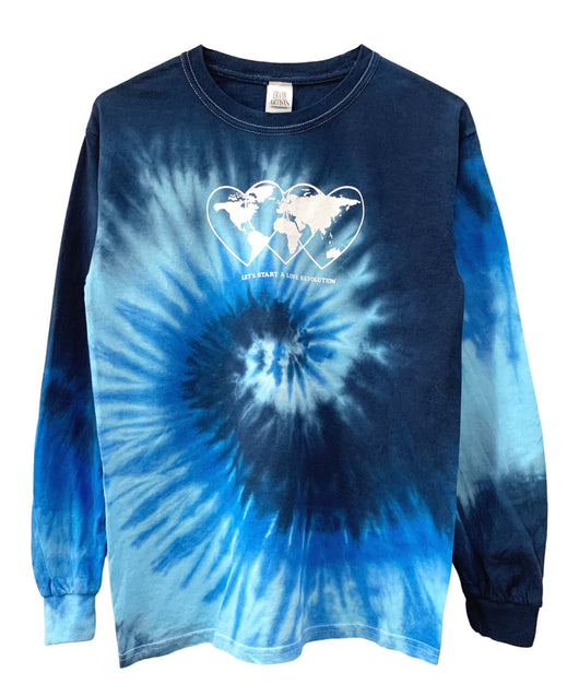 Love Revolution Graphic Tie-Dye Long Sleeve Unisex Tee - Color Options Available