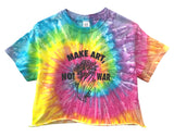 Make Art, Not War Rose Graphic Tie-Dye Unisex Cropped Tee - Color Options Available