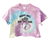 Make Art, Not War Rose Graphic Tie-Dye Unisex Cropped Tee - Color Options Available