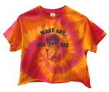 Make Art, Not War Rose Graphic Tie-Dye Unisex Cropped Tee - Color Options Available