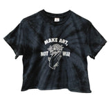 Make Art, Not War Rose Graphic Tie-Dye Unisex Cropped Tee - Color Options Available