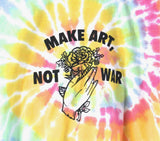 Make Art, Not War Rose Graphic Tie-Dye Unisex Tee - Color Options Available