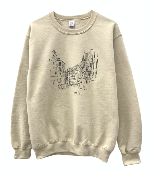 Streets of Paris Graphic Unisex Crewneck Sweatshirt - Color Options Available