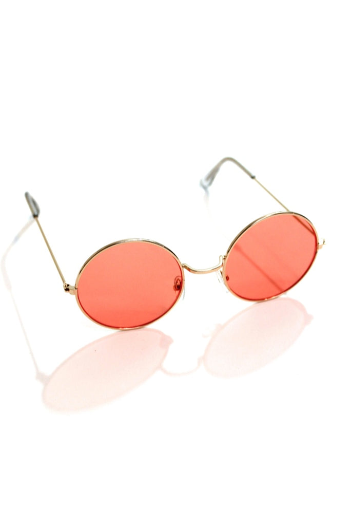 Salmon rounded 2025 rectangle sunglasses