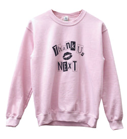 Thank U, Next Light Pink Graphic Unisex Crewneck Sweatshirt