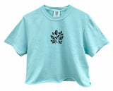 Floral Poppy Graphic Unisex Pigment Dyed Cropped Tee - Color Options Available