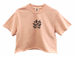 Floral Poppies Graphic Unisex Garment-Dyed Cropped Tee - Color Options Available