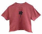 Forget-Me-Not Flower Graphic Unisex Pigment Dyed Cropped Tee - Color Options Available