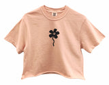 Forget-Me-Not Flower Graphic Unisex Pigment Dyed Cropped Tee - Color Options Available