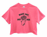 Make Art, Not War Rose Graphic Unisex Cropped Tee - Color Options Available