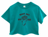 Make Art, Not War Rose Graphic Unisex Cropped Tee - Color Options Available