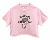 Make Art, Not War Rose Graphic Unisex Cropped Tee - Color Options Available