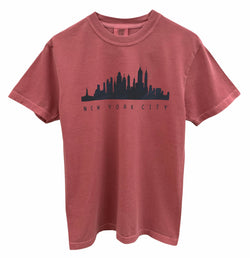 New York City Skyline Graphic Garment-Dyed Relaxed Fit Unisex Tee - Color Options Available