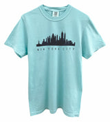 New York City Skyline Graphic Pigment Dyed Unisex Tee - Color Options Available