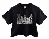 New York Times Square Graphic Unisex Pigment Dyed Cropped Tee - Color Options Available