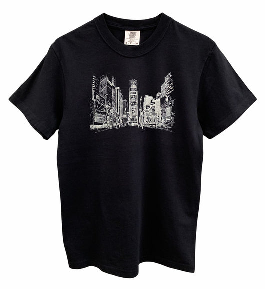 New York Times Square Graphic Unisex Pigment Dyed Tee - Color Options Available