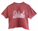 New York Times Square Graphic Unisex Pigment Dyed Cropped Tee - Color Options Available
