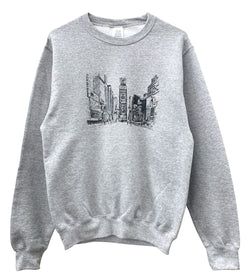 New York Times Square Gray Unisex Crewneck Sweatshirt