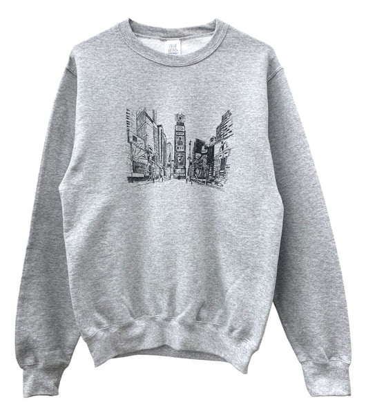 New York Times Square Gray Unisex Crewneck Sweatshirt