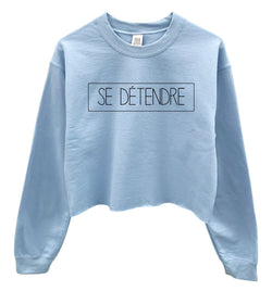 Se Détendre Graphic Pastel Unisex Cropped Crewneck Sweatshirt - Color Options Available