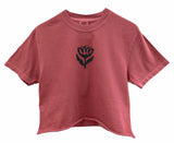 Abstract Tulip Graphic Unisex Pigment Dyed Cropped Tee - Color Options Available