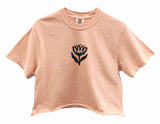 Abstract Tulip Graphic Unisex Pigment Dyed Cropped Tee - Color Options Available