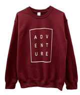 ADVENTURE Maroon Graphic Crewneck Sweatshirt