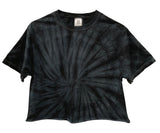Tie-Dye Short Sleeve Unisex Cropped Tee, Hand Dyed Single Color