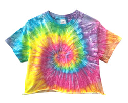 Tie-Dye Short Sleeve Unisex Cropped Tee, Hand Dyed