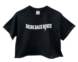 Bring Back Bowie Black Cropped Unisex Tee