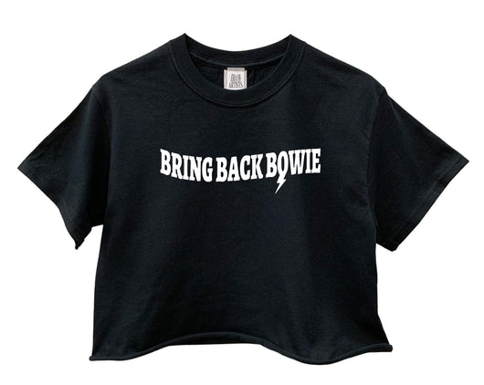 Bring Back Bowie Black Cropped Unisex Tee