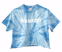 Bring Back Bowie Sky Blue Tie-Dye Graphic Unisex Crop Top
