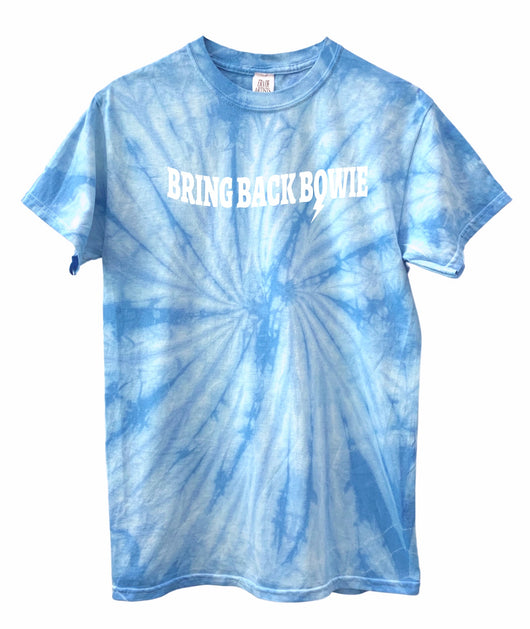Bring Back Bowie Sky Blue Tie-Dye Graphic Unisex Tee