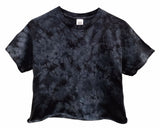 Crystal Black Tie-Dye Unisex Cropped Tee