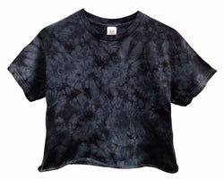 Crystal Black Tie-Dye Unisex Cropped Tee