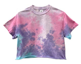 Pastel Tie-Dye Short Sleeve Unisex Cropped Tee, Hand Dyed