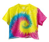 Tie-Dye Short Sleeve Unisex Cropped Tee, Hand Dyed
