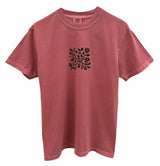 Floral Vine Square Graphic Pigment Dyed Unisex Tee - Color Options Available