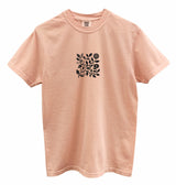 Floral Vine Square Graphic Pigment Dyed Unisex Tee - Color Options Available