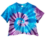 Tie-Dye Short Sleeve Unisex Cropped Tee, Hand Dyed