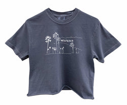 Hollywood Graphic Unisex Pigment Dyed Cropped Tee - Color Options Available