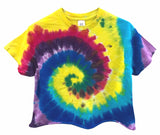 Tie-Dye Short Sleeve Unisex Cropped Tee, Hand Dyed