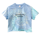 Introverted, But Willing to Discuss Plants Blue Tie-Dye Cropped Unisex Tee