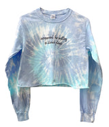 Introverted, But Willing to Discuss Plants Blue Tie-Dye Long Sleeve Cropped Unisex Tee