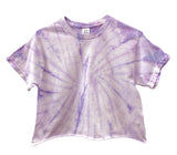 Pastel Tie-Dye Short Sleeve Unisex Cropped Tee, Hand Dyed