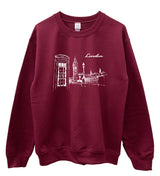London Maroon Graphic Unisex Crewneck Sweatshirt