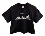 Los Angeles Hand-Drawn Graphic Pigment Dyed Unisex Cropped Tee - Color Options Available