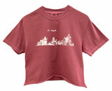 Los Angeles Hand-Drawn Graphic Pigment Dyed Unisex Cropped Tee - Color Options Available