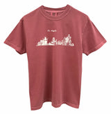 Los Angeles Hand-Drawn Graphic Pigment Dyed Unisex Tee - Color Options Available